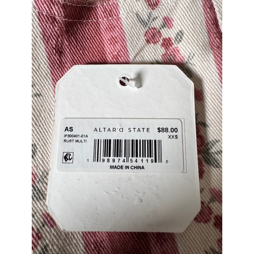 Altar State Womens XXS Flared Pants Floral Stripe High Rise - Picture 10 of 11